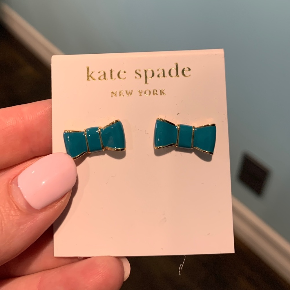 Kate spade blue bow earring